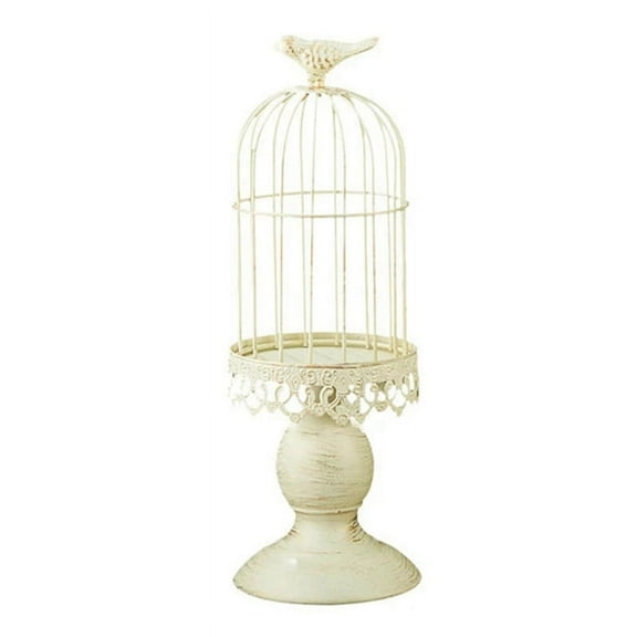 Vintage Bird Cage Candle Holder Decoration Candle Holder,White,S