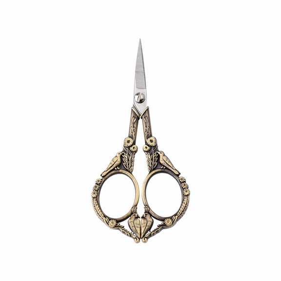 Vintage Bird Embroidery Scissors, Bronze 4.5" Sharp Precision Shears for Sewing, Needlework, Crochet, Yarn Cutting, Crafting & DIY Projects