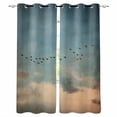 thumbnail image 1 of Vintage Bird Silhouette Blackout Curtains for Bedroom/Living Room, Thermal Insulated Kitchen Curtains, Sunset GlowLandscape Grommet Darkening Window Treatment Drapes 52"x72"x2, 1 of 8