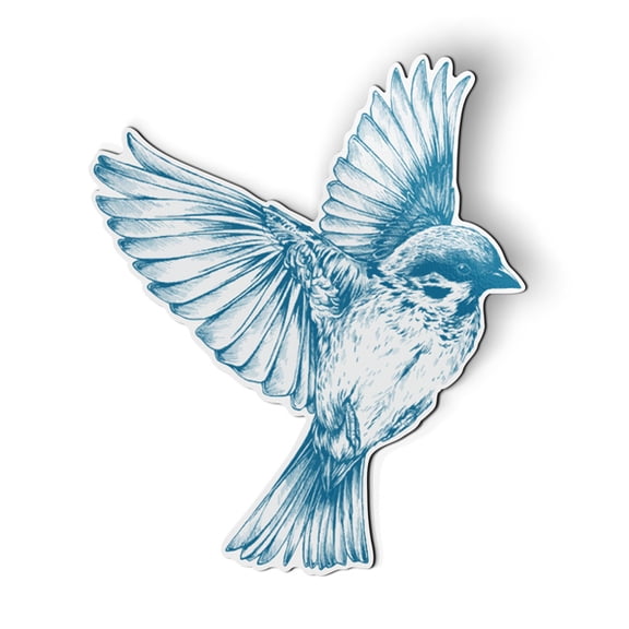Vintage Bird Sparrow Pretty Blue - 5.5" Magnet for Car Locker Refrigerator