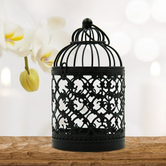 Vintage Birdcage Candle Holder - 5.7" Metal Tealight Lantern for Weddings, Valentine's & Holidays - Rustic Table Centerpiece for Patio, Dinner Party & Home Decor