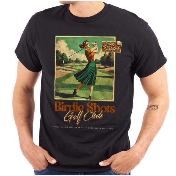Vintage Birdie Shots Golf Club Poster Men's Graphic T Shirt Tees Brisco Brands M