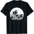 thumbnail image 1 of Vintage Birds Sunset Beach Palm trees T-Shirt, 1 of 3