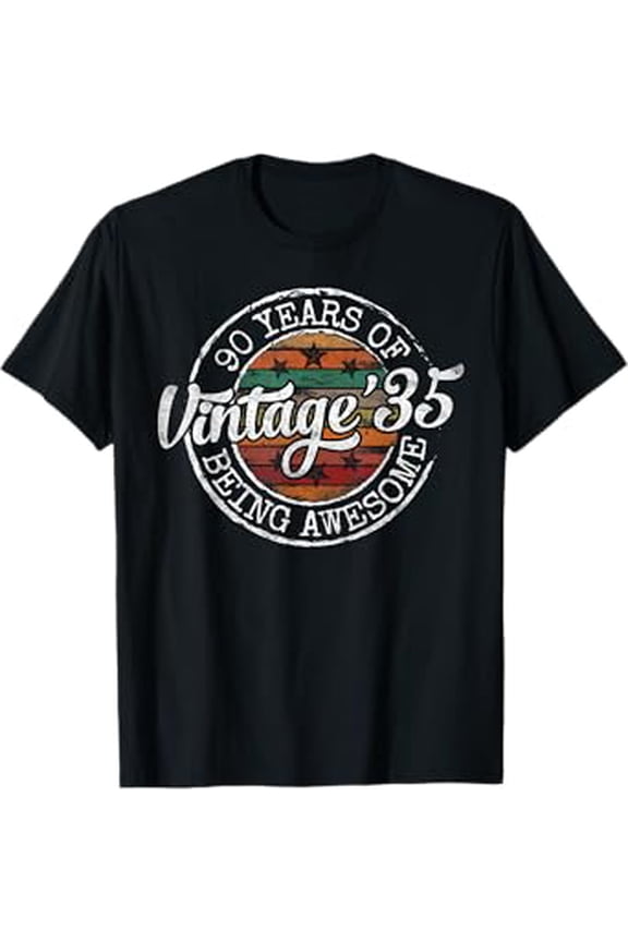 Vintage Birthday Gifts 1935 Bday Stamp 90Th Birthday Gifts 90 Year Old Hot Trending Vintage T-Shirt Unisex S To 5Xl