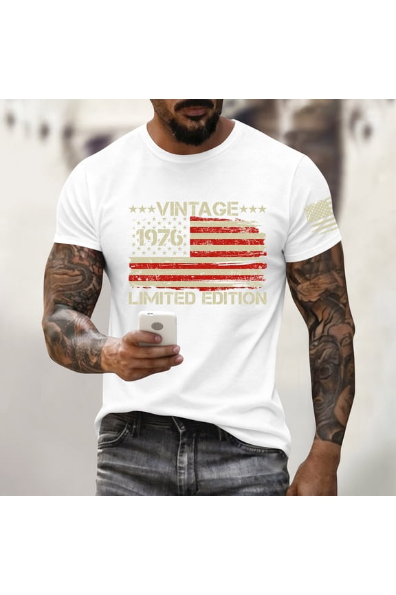 Vintage Birthday Gifts 1975 Limited Edition 50-Year-Old Gifts Usa Flag Hot Trending T-Shirt