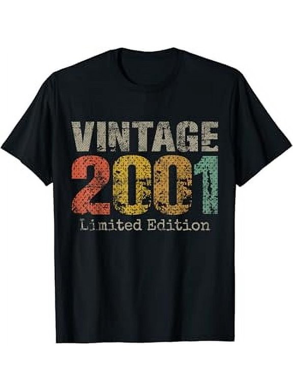 Vintage Birthday Gifts 2001 Limited Edition 20Th Birthday 20 Year Old T-Shirt Unisex S To 5XL