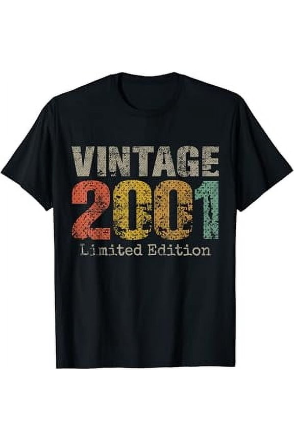 Vintage Birthday Gifts 2001 Limited Edition 20Th Birthday 20 Year Old T-Shirt Unisex S To 5XL