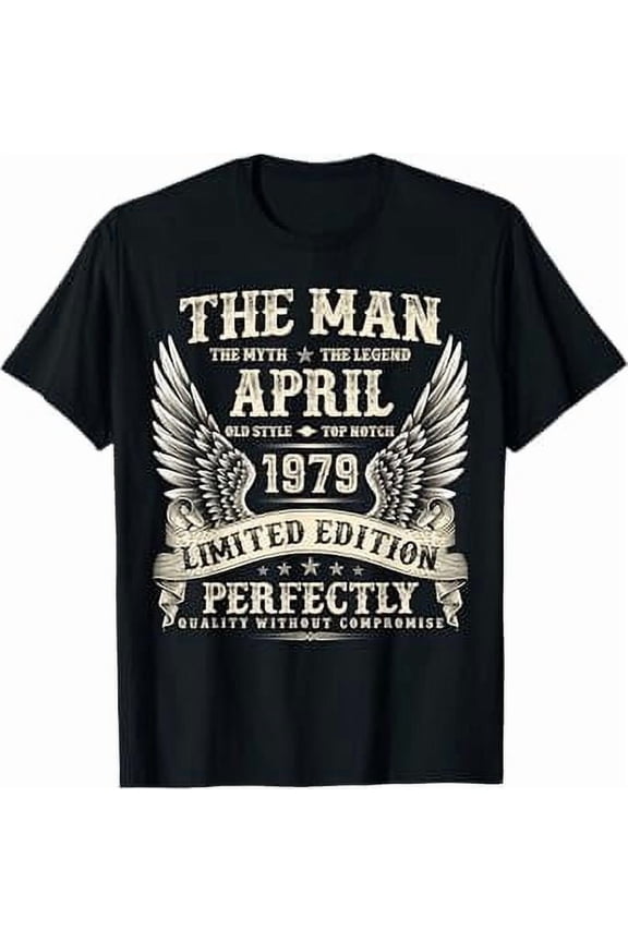 Vintage Birthday Gifts 46 Year Old Gifts For Men April 1979 46Th Birthday Vintage T-Shirt BLACK Unisex S-5XL Hot Trending Shirt, Vintage Birthday Gift