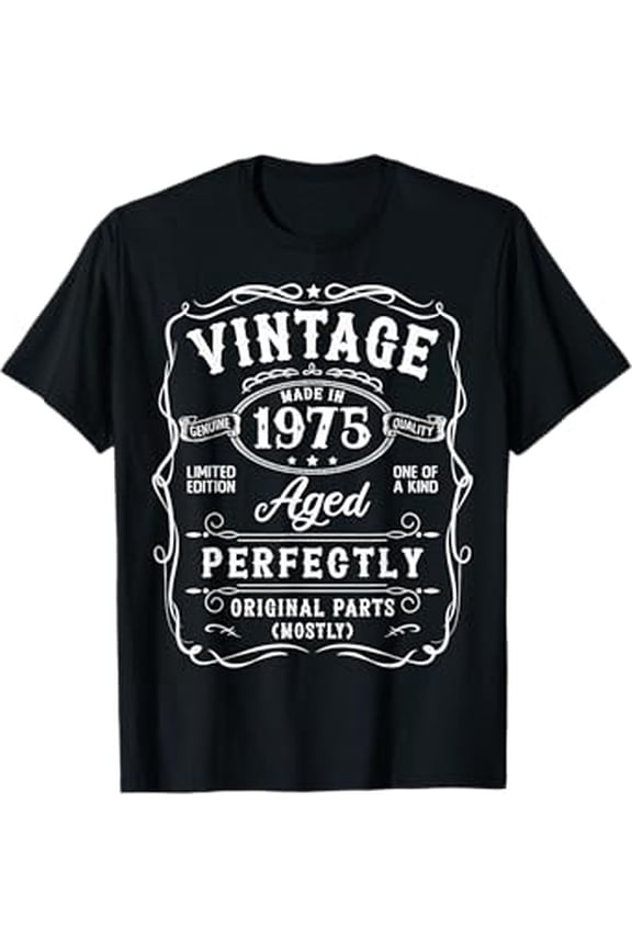 Vintage Birthday Gifts 50 Birthday Decorations Women Men 50Th Bday 1975 Tee Hot Trending T-Shirt Unisex S To 5Xl
