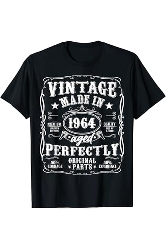 Vintage Birthday Gifts 60Th Birthday Men 60 Years Old Funny Vintage Birthday Gifts 1964 T-Shirt Unisex S To 5XL