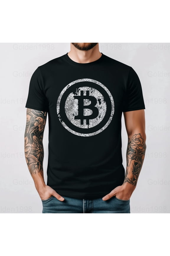 Vintage Bitcoin Cryptocurrency Graphic Design Style Retro Digital Graphic,for men & women up to 5XL