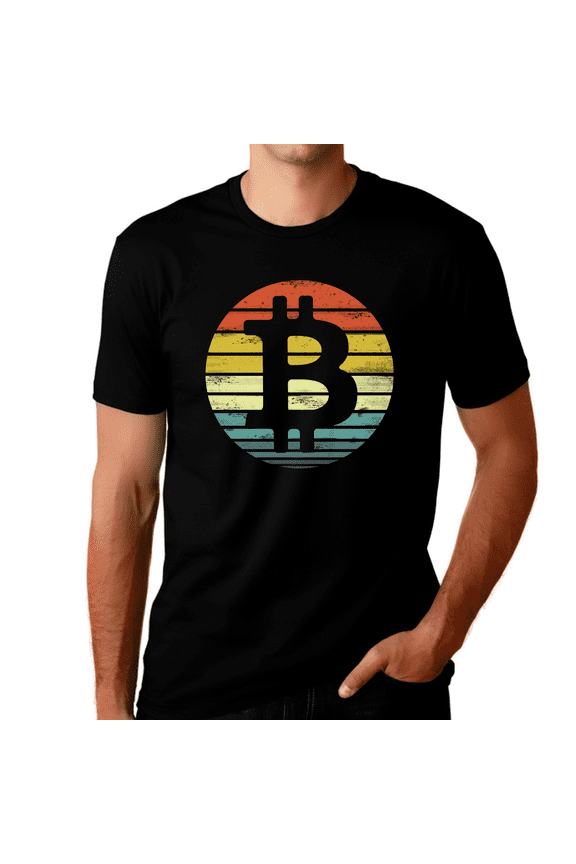 Vintage Bitcoin Shirt for Men Bitcoin Logo Crypto Shirt Bitcoin Gift ETH Mens Retro Bitcoin Shirts