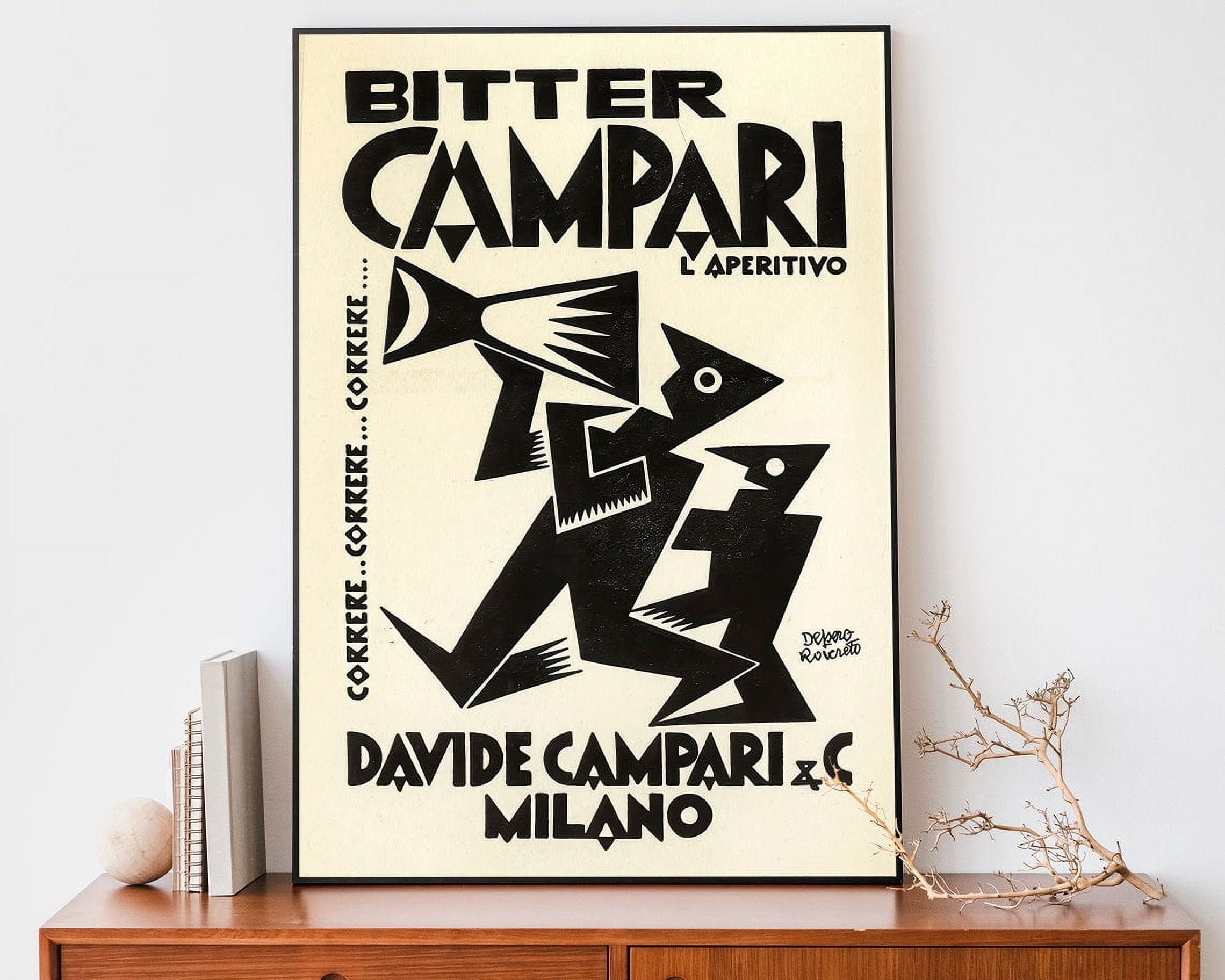 Vintage Bitter Campari Poster, Art Nouveau French Print, Retro