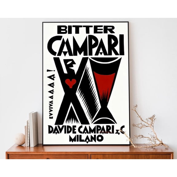 Vintage Bitter Campari Soda Poster, Italian Wall Art, Retro Advertising Poster, Cool Poster Wall Art, Modern Wall Decor, 16x24 UNFRAMED