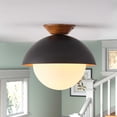 thumbnail image 1 of Vintage Black 1-Light Bowl Design Semi-Flush Mount Lamp, 1 of 4