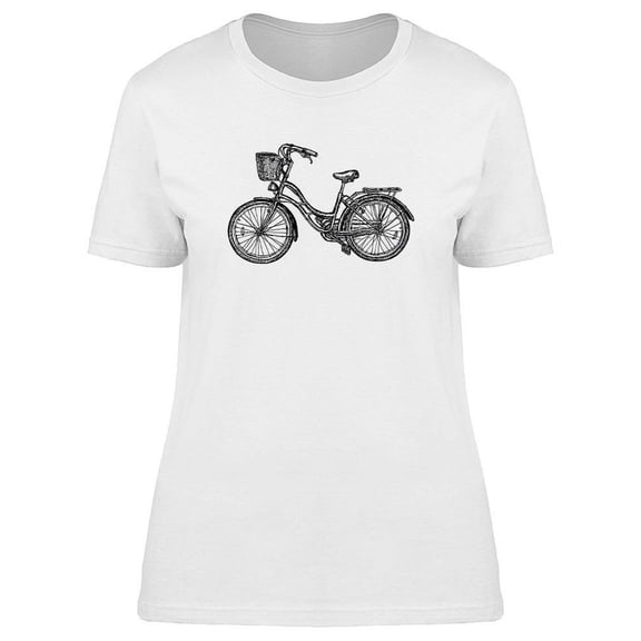 Vintage Black And White Bicycle T-Shirt Women -Image by Shutterstock, Female Medium