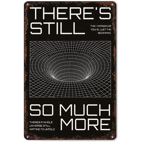 Vintage Black And White Poster Funny Universe Able Tin Sign Metal Aluminum 8x12inch For Bathroom Bedroom Living Room Wall Decor