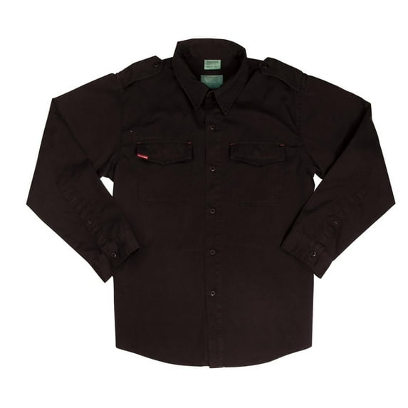 Rothco 1307 Men Vintage Fatigue Long Sleeve Shirt, Black - Extra Large