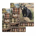 thumbnail image 1 of Vintage Black Bears Kitchen Dish Towels for Drying Dishes Set of 2, Abstract Country Plaid Fish Retro Waffle Weave Microfiber Hand Tea Bathroom Towels Quick Dry & Absorbent Towel 12x12, 1 of 7