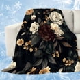 thumbnail image 1 of Vintage Black Floral Cooling Blanket,Lightweight Breathable Summer Throw Blanket with Double Sided Cold Effect,Spring Seasonal Botanical Blooms Picnic Blankets Bed Sheet for Hot Sleepers 60"x80", 1 of 8