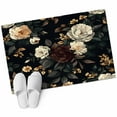 thumbnail image 1 of Vintage Black Floral Large Area Rugs for Bedroom Living Room, Soft Non Slip Carpet Bedside Rug, Spring Seasonal Botanical Blooms Rectangular Floor Cover Kitchen Accent Rug 2'x3' for Office, 1 of 9