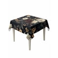 thumbnail image 1 of Vintage Black Floral Table Cloth, Spring Seasonal Botanical Blooms Waterproof Tablecloth for Square Tables, Reusable Washable Fabric Table Cover for Restaurant Kitchen Dining Tables 54"x54", 1 of 6