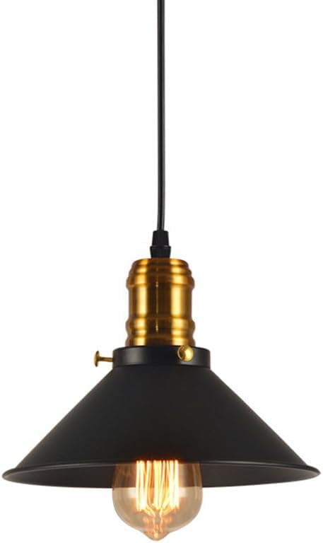 Vintage Black Gold Metal Pendant Light Fixture for Kitchen Sink, Retro Industrial Style Iron Pendant Lighting, Rustic Farmhouse American Pendant Lamp for Over Table Kitchen Island Shop