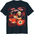 Vintage Black Graphic Tee Featuring Skilled Pool Player Dave Par