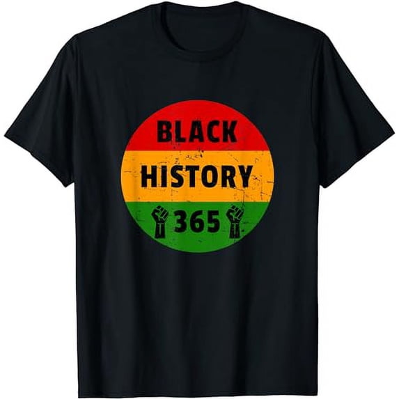 Vintage Black History 365 - Power Fist Artwork T-Shirt