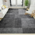 thumbnail image 1 of Vintage Black Large Area Rug, Gray Color Block Non Slip Stain Resistant Print Rugs, Soft Machine Washable Carpet For Indoor Bedroom Living Room Office Decor Rug 2x3ft, 1 of 6