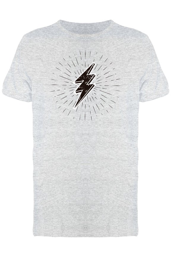 Vintage Black Lightning Bolt T-Shirt Men -Image by Shutterstock, Male XX-Large