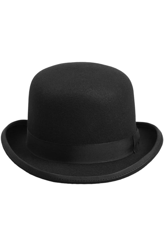 Vintage Black Magician Top Hat - Retro Bowler Hat for Men Stage Performances Halloween Carnival Christmas Party Steampunk Theater Hat