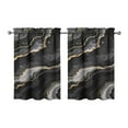 thumbnail image 1 of Vintage Black Marble Tier Kitchen Curtains for Bathroom Living Rod Pocket Window Drapes 28"x36" 2 Panels Window Treatment Tiers, 1 of 4