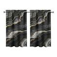 thumbnail image 1 of Vintage Black Marble Tier Kitchen Curtains for Bathroom Living Rod Pocket Window Drapes 28"x39" 2 Panels Window Treatment Tiers, 1 of 4