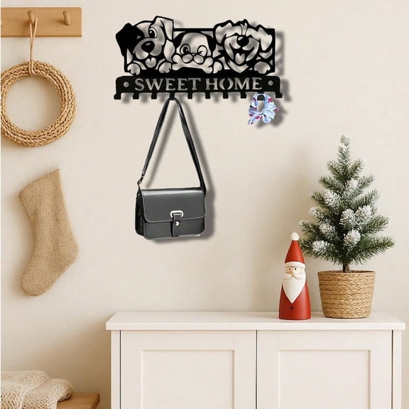 Vintage Black Metal Wall Hooks - Gothic Industrial Farmhouse Style | Handmade Boho Shelf Hangers for Kitchen & Bathroom Organization | Rustic Towel & Coat Hooks | Unique Housewarming, Christmas Gift