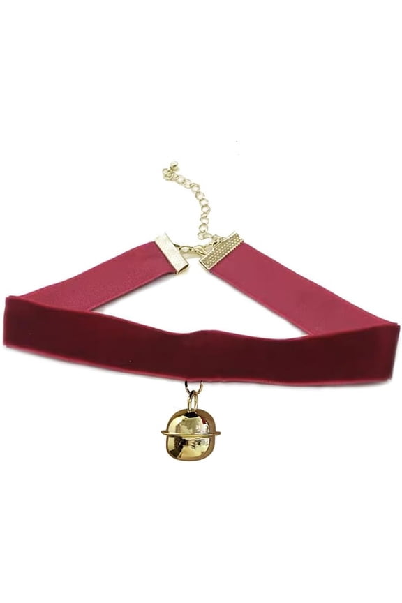 Vintage Black Red Velvet Choker Necklace for Women Gothic Victorian Round Love Heart Jingle Bell Charms Adjustable Chain Necklaces Holiday Dress Accessories Punk 80s 90s Christmas Valentine