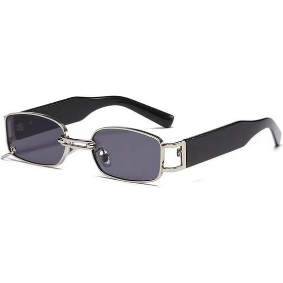 Vintage Black Sunglasses Women Luxury Small Rectangle Sun Glasses Men Female Gradient Clear Mirror Oculos De Sol