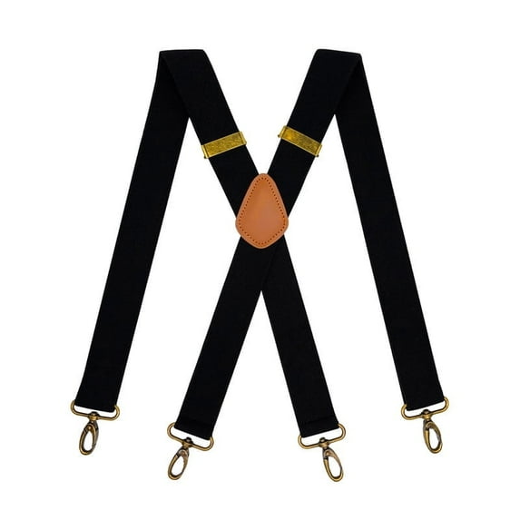 Vintage Black Suspenders for Men Swivel Hook Heavy Duty Adjustable Elastic Business Suit Paty