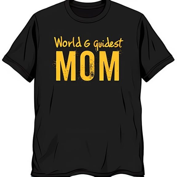Vintage Black T-Shirt for Moms World s Guidest MOM Graphic Design in Bold Yellow