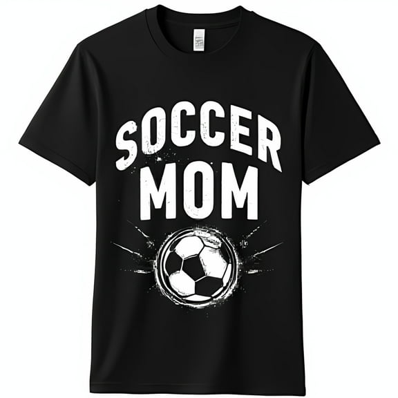 Vintage Black T-Shirt for Soccer Moms Graphic Soccer Mom Design with Soccer Ball