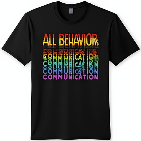 Vintage Black T-Shirt with All Behavior is Communication Graphic