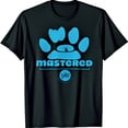 thumbnail image 1 of Vintage Black T-Shirt with Blue Print Graphic & Mastered Text, 1 of 5