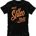 thumbnail image 1 of Vintage Black T-Shirt with Bold Mage & Sileo 20H5 Graphic Design, 1 of 5