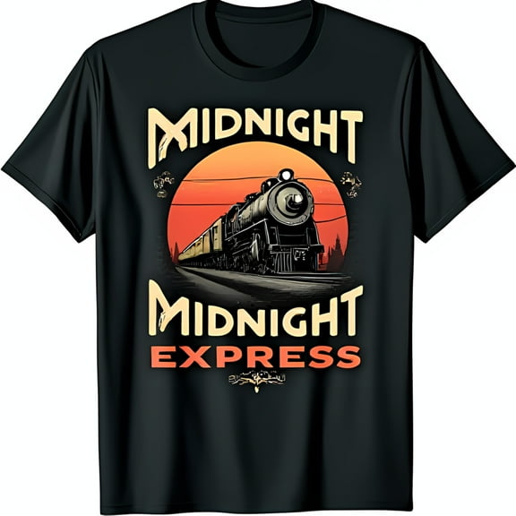 Vintage Black T-Shirt with Graphic Midnight Design
