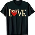 thumbnail image 1 of Vintage Black T-Shirt with Heart and Trumpet Design Music Lover s Tee, 1 of 5