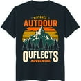 thumbnail image 1 of Vintage Black T-Shirt with Retro Mountain Sunset Graphic & Bold Text, 1 of 5