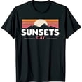 thumbnail image 1 of Vintage Black T-Shirt with Retro Sunset Graphic SUNSETS DAY Design, 1 of 5