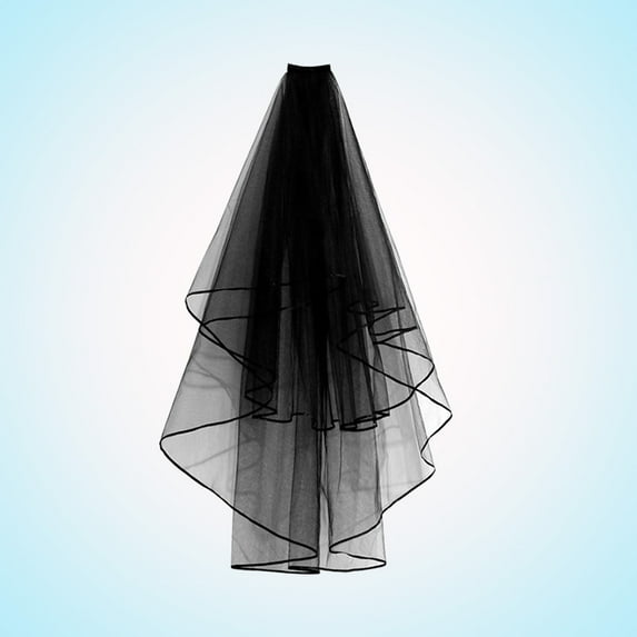 WRISTBIQUE Vintage Bridal Accessory Black Full Length Veil Women Wedding Party Decoration