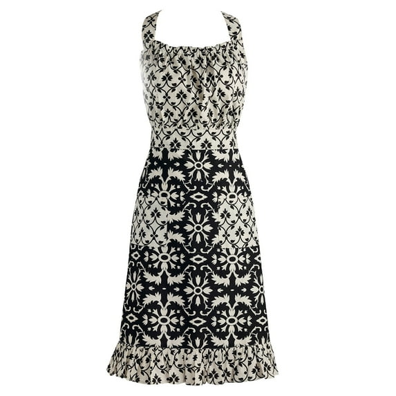 Vintage Black & White Printed Apron