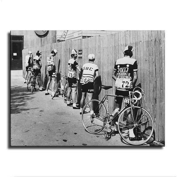 Vintage Black and White Bicycle Man Peeing Cycling Poster Canvas Wall Art HOMe Wall Decor Bedroom Aesthetic Art Prints Posters Decorations